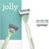 Jolly turquoise Femme 2 Lames de Rasoir Femme avec Manche