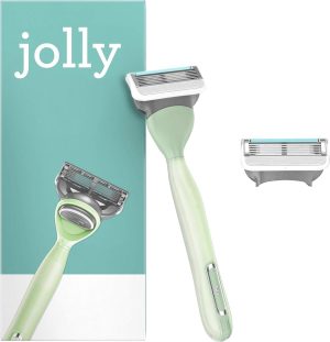 Jolly turquoise Femme 2 Lames de Rasoir Femme avec Manche