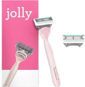 Jolly rose Rasoir Femme 2 Lames de Rasoir avec Manche