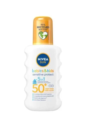 NIVEA SUN Babies & Kids Sensitive UV Sonnenspray LSF 50 für Babys und Kinder. 200 ml