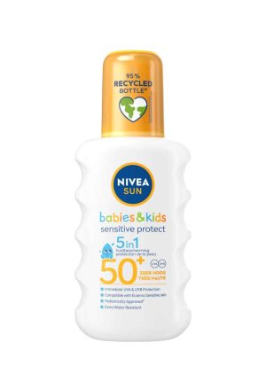 NIVEA SUN Babies & Kids Sensitive UV Sun Spray SPF 50 for Babies and Children. 200ml