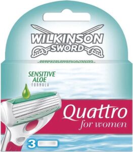 Wilkinson Quattro Damen-Rasierklingen, 3 Nachfüllpackungen