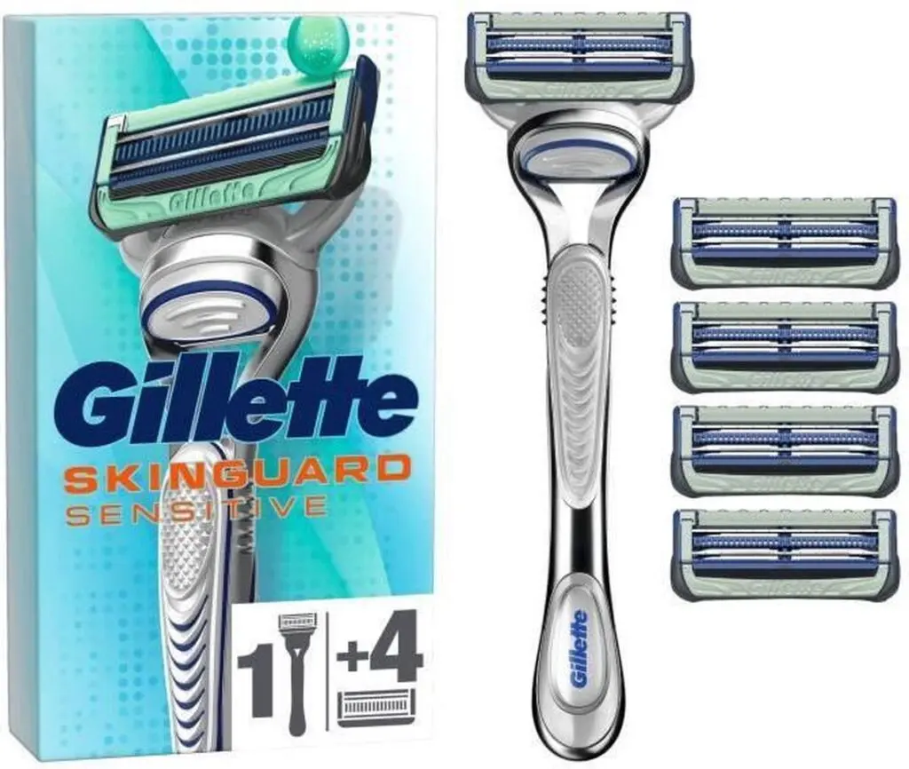 Gillette Skinguard Rasierer + 5 Ersatzklingen