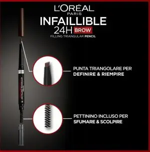 L'Oréal Infallible Driehoekig Wenkbrauwpotlood 01 Ebbenhout