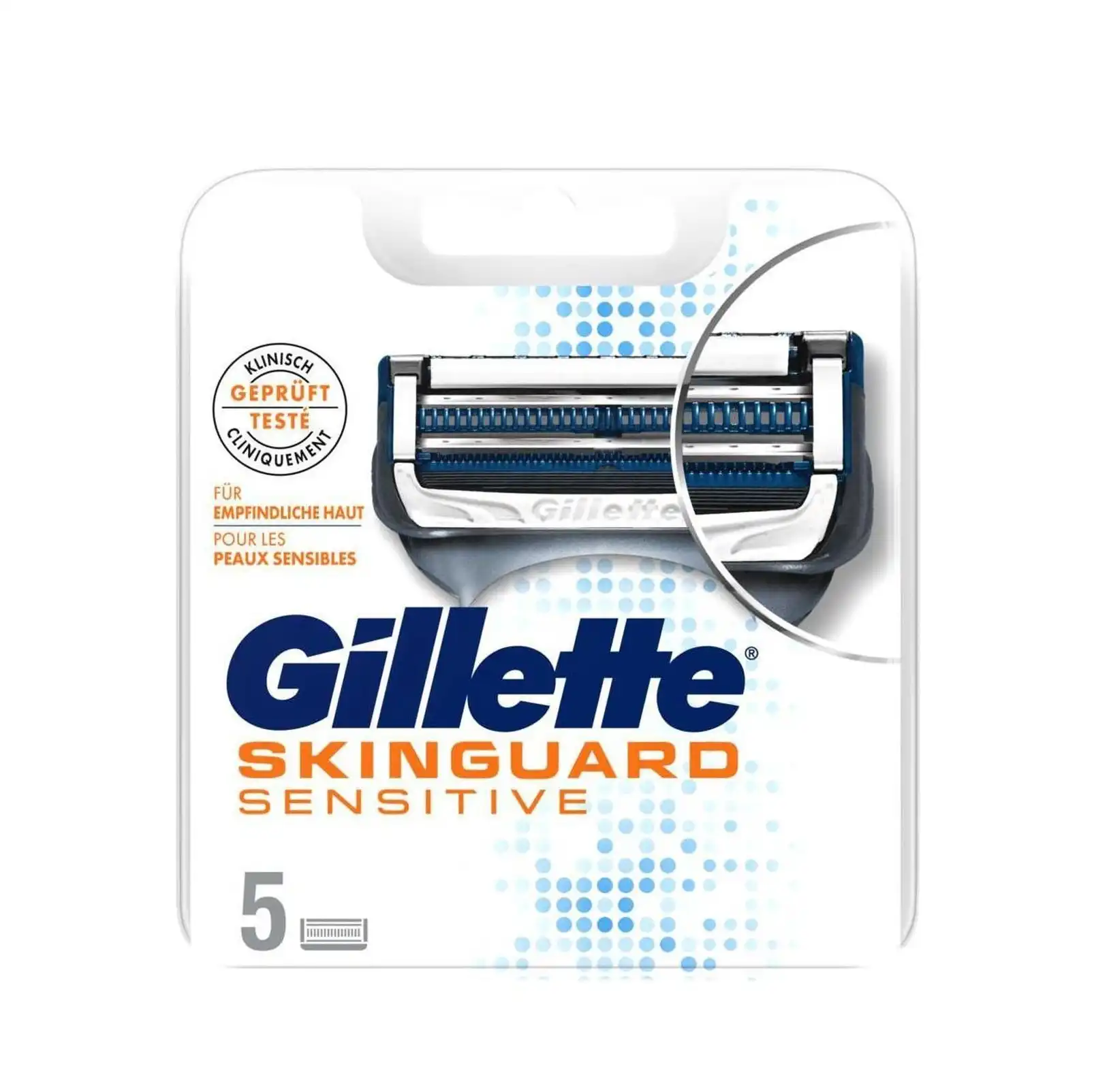 Gillette Fusion Skinguard Sensitive 5 Pièces Recharge Lames