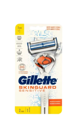 Gillette Skinguard Sensitive Support Flexball + 2 Lames de rasoir