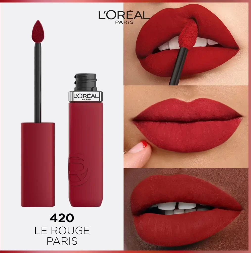Découvrez une couleur éclatante qui dure toute la journée avec le Rouge à lèvres Infaillible Matte 24h 420 Le Rouge Paris de L'Oréal. Sublimez votre routine beauté dès maintenant !