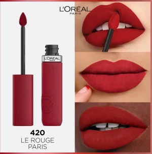 Découvrez une couleur éclatante qui dure toute la journée avec le Rouge à lèvres Infaillible Matte 24h 420 Le Rouge Paris de L'Oréal. Sublimez votre routine beauté dès maintenant !
