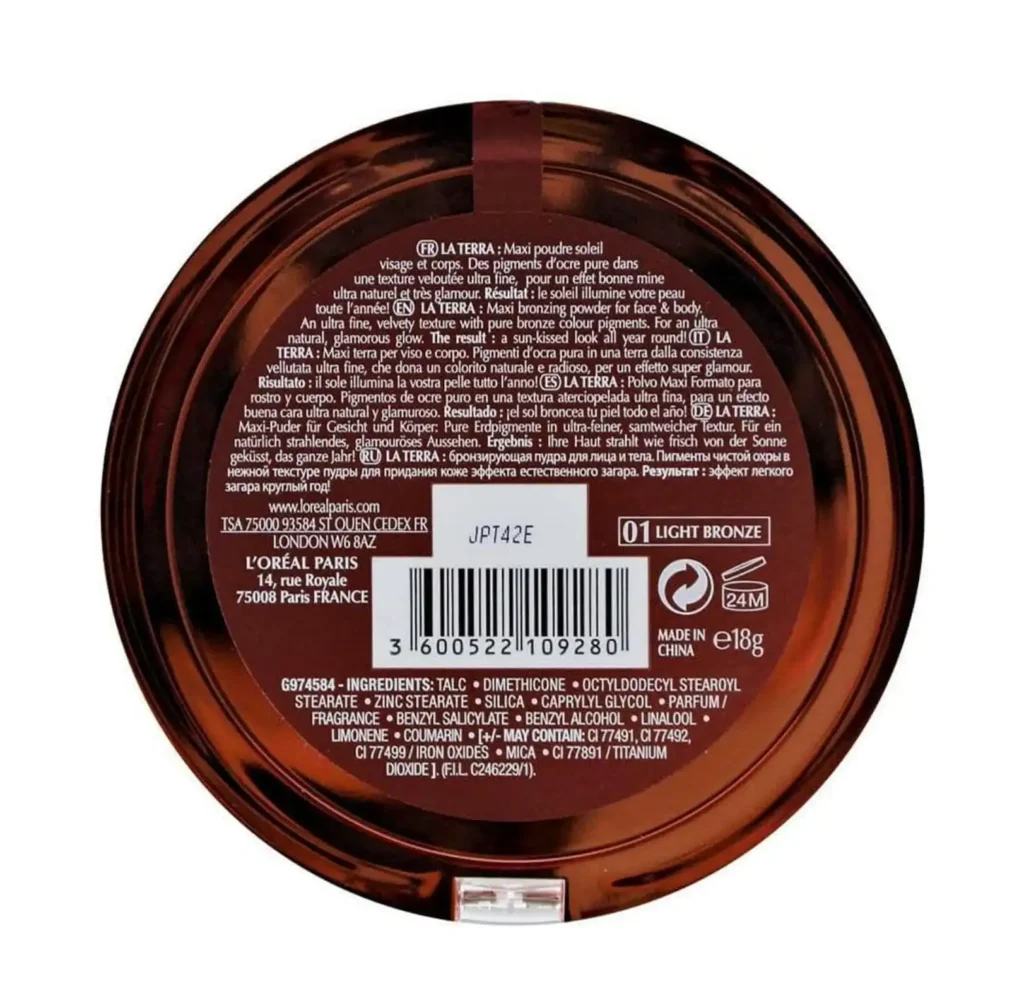 L'oreal Poudre Glam Bronze La Terra wild bronze glow 01 Portofino
