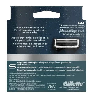 Gillette Intimate Pour la zone intime 6 lames de rasoir