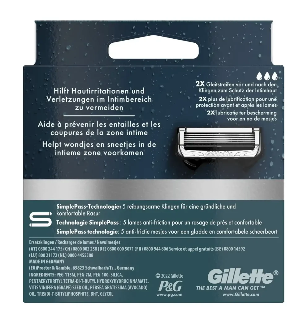Gillette Intimate Pour la zone intime 6 lames de rasoir