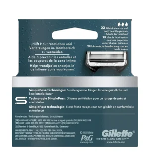 Gillette Intimate Pour la zone intime 4 lames de rasoir