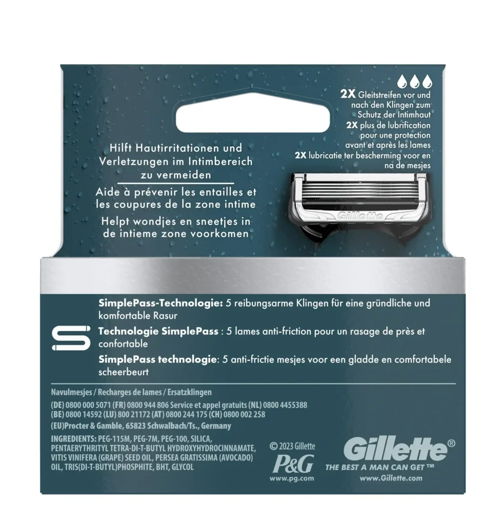 Gillette Intimate Pour la zone intime 4 lames de rasoir