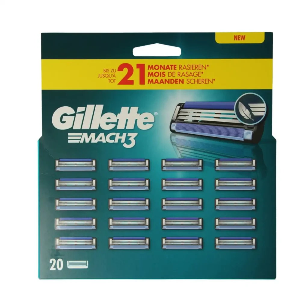 Gillette Mach3 Lames de Rasoir 20 pièces