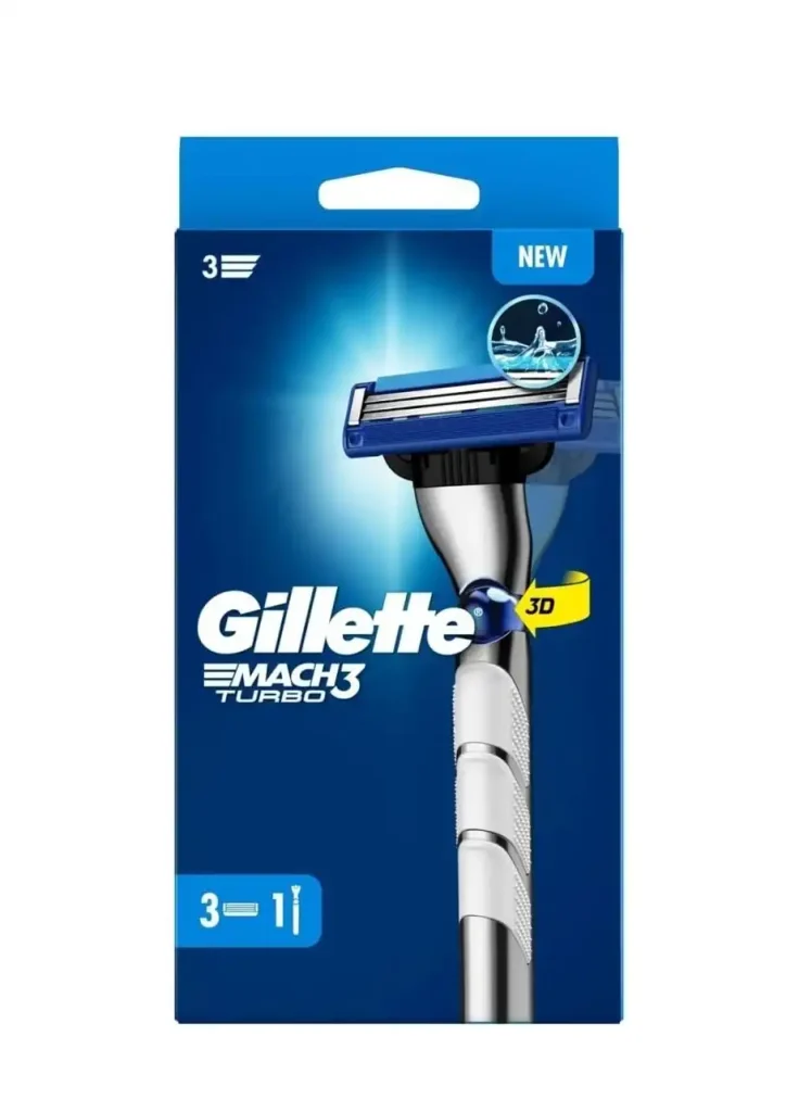 Gillette Mach3 Turbo System golenia + 3 ostrza do maszynki