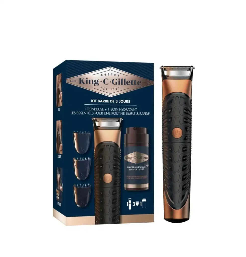 Skægkit med trimmer og fugtgivende pleje GILLETTE King C
