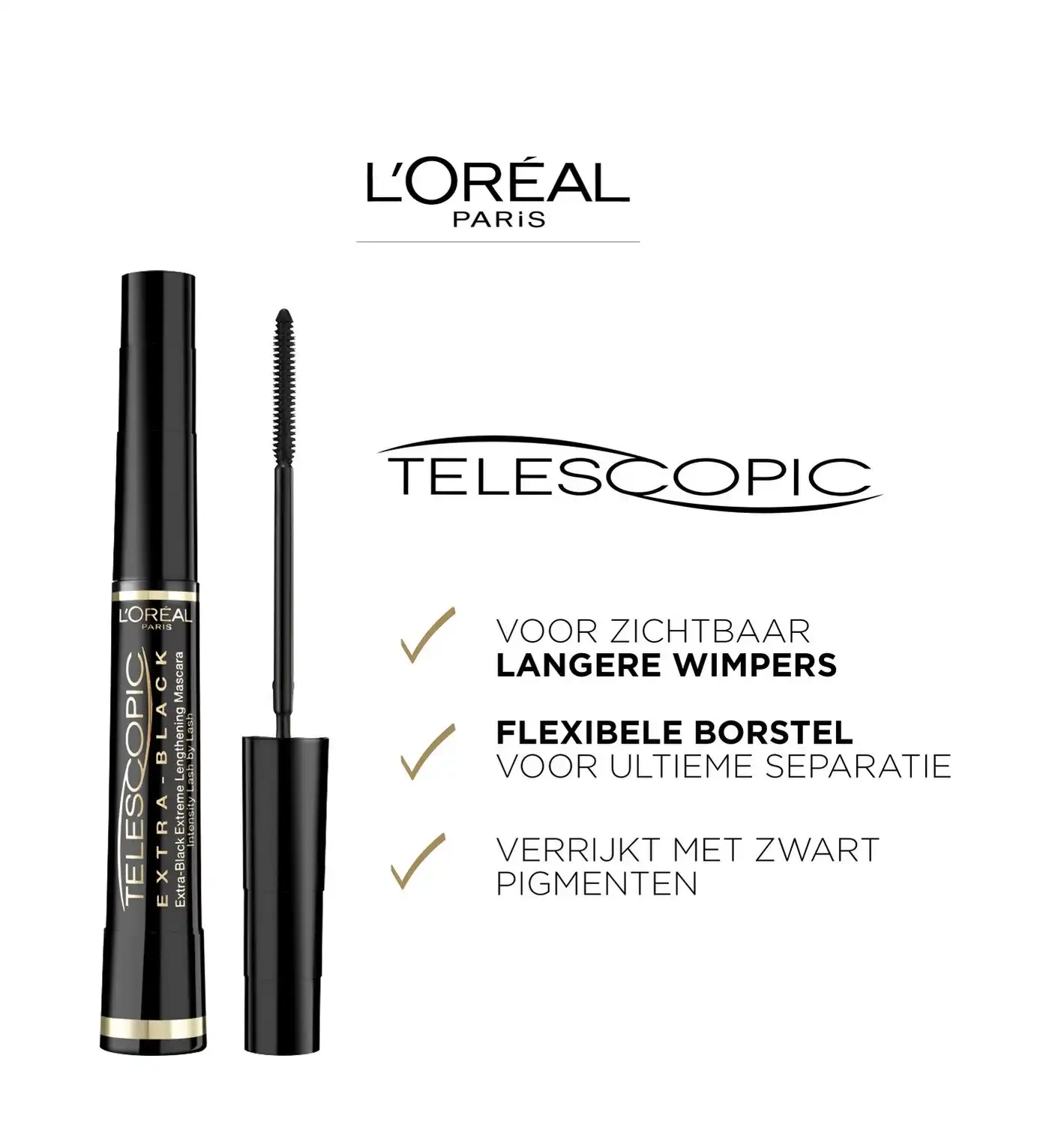 Mascara Telescopic Extra-Black de L'Oréal Paris pour des cils - Cosmod