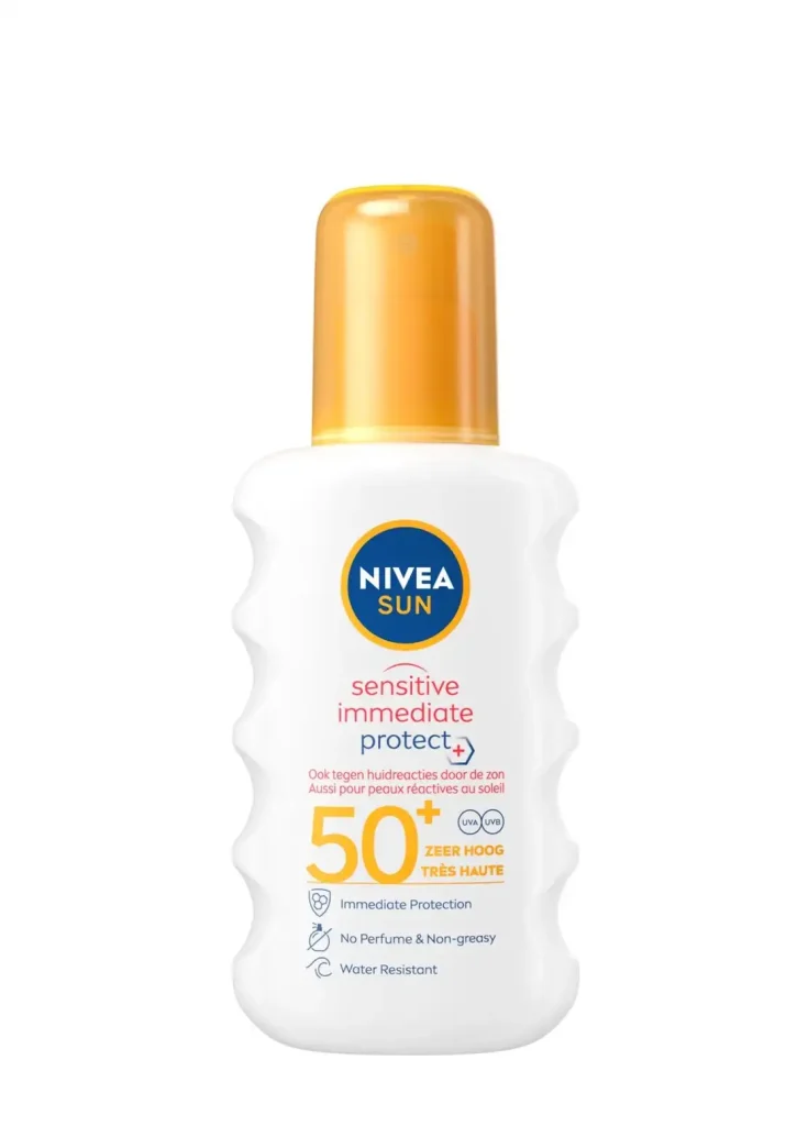 NIVEA SUN Sensitive Protection – natychmiastowa ochrona SPF 50+, do skóry wrażliwej, bezzapachowy, 200 m