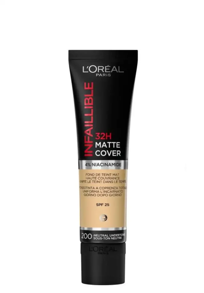 L'Oréal Infallible Matte Cover 32H Foundation 200 Golden Sand 30ml