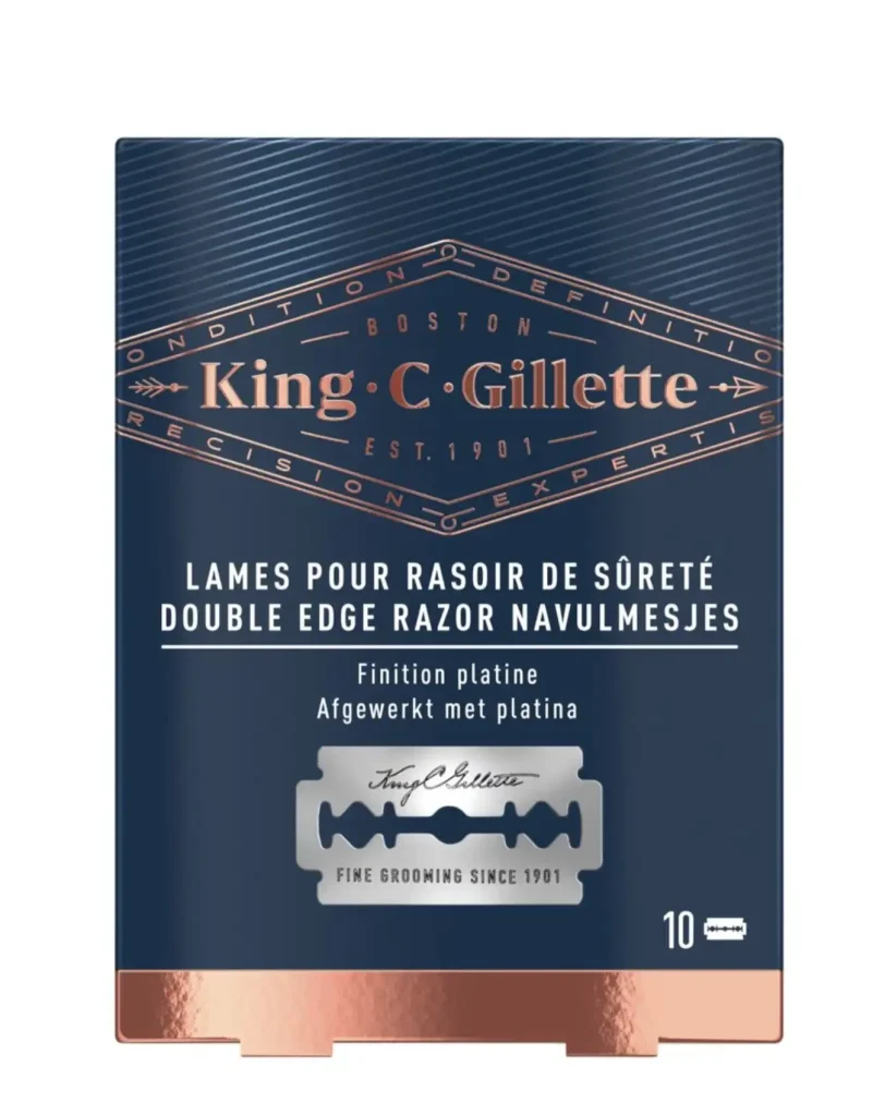 King C. Gillette barberblade til sikkerhedsbarbermaskine med dobbeltæg, 10 stk.