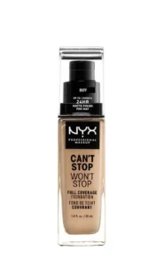 Fond de teint Nyx Professional Makeup Can't Stop Won't Stop Buff Teinte claire 30ml