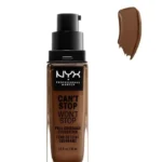 Fond de teint Nyx  Cacao CSWSF21 Couvrance totale Teinte foncée 30ML