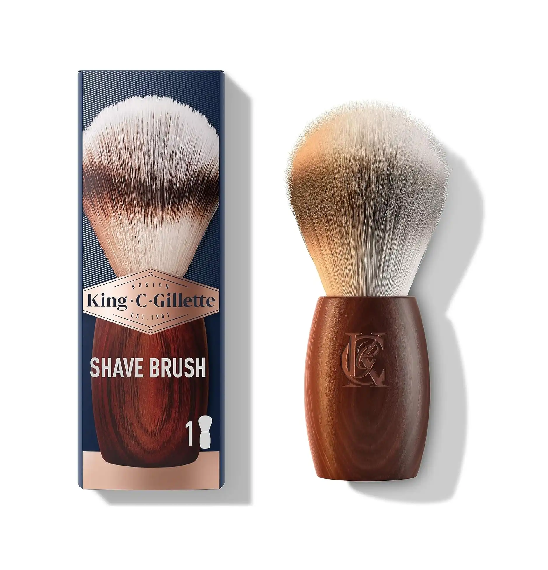Pinceau de rasage King C. Gillette pour homme en fibres douces