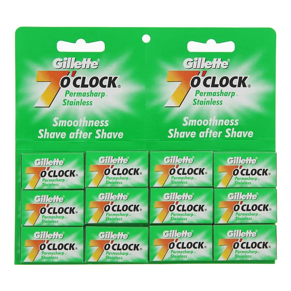 Gillette 7 O'Clock Double Edge Razor Blades 12 x 5 N/A