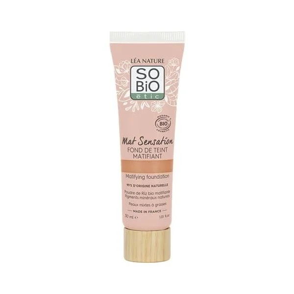 SO'BiO étic Fond de Teint Matifiant Bio 30 ml 30 Sable Doré
