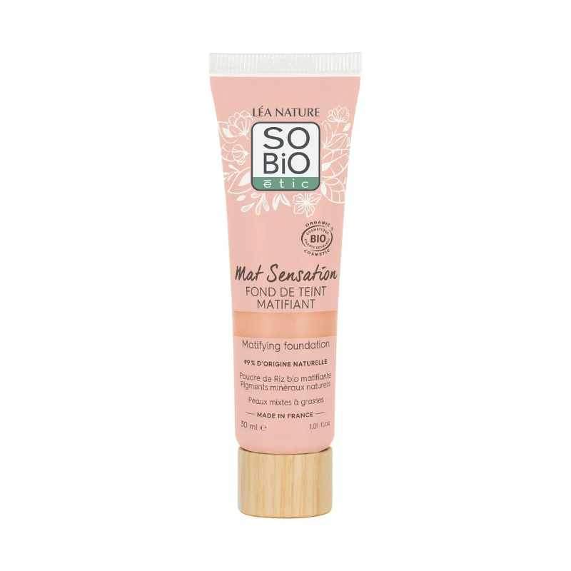SO’BiO étic Fond de Teint Matifiant Bio 15 Vanille Rosé 30 ml