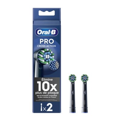 Têtes de brosse Oral-B CrossAction noires - 2 pièces
