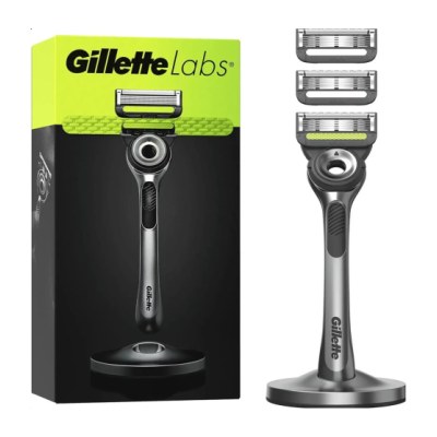 Gillette Labs rasoir 1 manche 3 recharges support magnétique