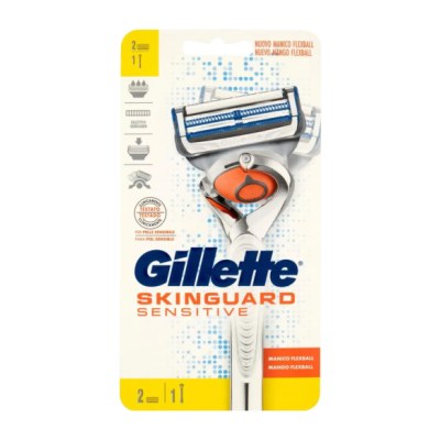 Gillette Skinguard Sensitive Support Flexball + 2 Lames de rasoir