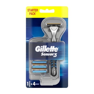 Kit de démarrage Gillette Sensor3 avec un rasoir et quatre recharges