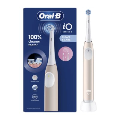 Brosse à dents électrique Oral-B iO Series 2 blanche et beige, avec capteur de pression et trois modes