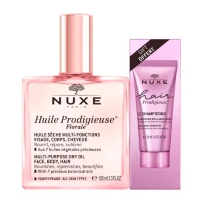 Huile Prodigieuse Florale NUXE pour visage corps cheveux avec shampooing