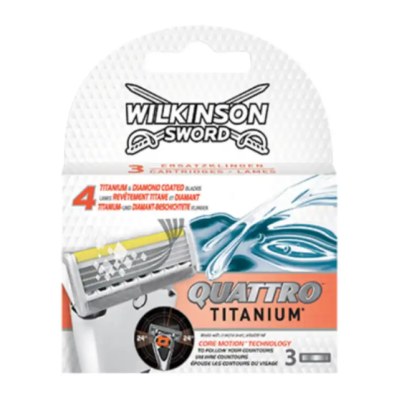 Lames de rasoir Wilkinson Quattro Titanium – 3 pièces