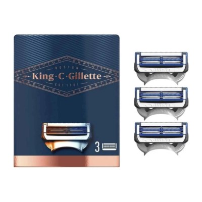 Gillette King C Lames de Rasoir Homme 3 Lames de Recharge