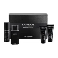 Coffret Lapidus Black Extreme pour homme avec parfum, déodorant et deux produits de soin