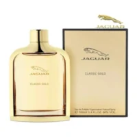 Flacon et coffret du parfum Jaguar Classic Gold, eau de toilette vaporisateur 100 ml