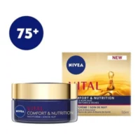 Crème de nuit NIVEA Vital Comfort & Nutrition 50 ml, pour peaux matures et sèches, dès 75 ans