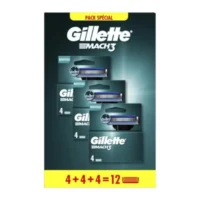 Gillette Mach3 Lames de rasoir pour homme 12 Lames de recharge