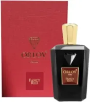 Flacon de parfum noir Orlov Paris Fancy Red avec son coffret rouge assorti