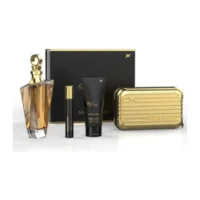 Coffret de parfum Mauboussin pour homme avec flacon, vaporisateur, gel douche et trousse dorée