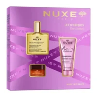 Nuxe Les Iconiques Coffret Cadeau Soins de la peau Huile et Crème 3 Pièces